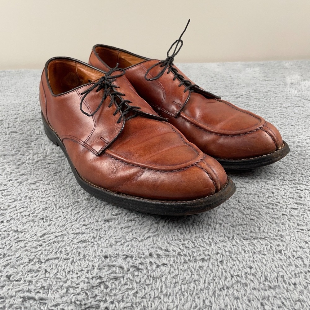 Allen Edmonds Shoes Mens 14 B Brown Bradley Derby Split Toe Dress Made In USA